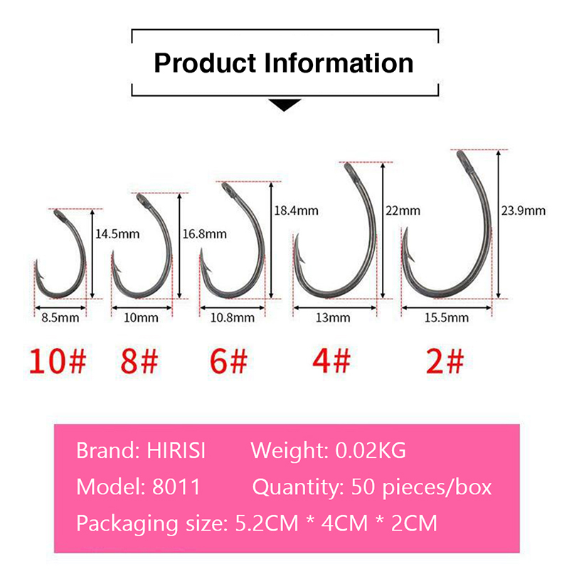 Tackle Box - New Hirisi 50pcs Boxed Hooks Barbed