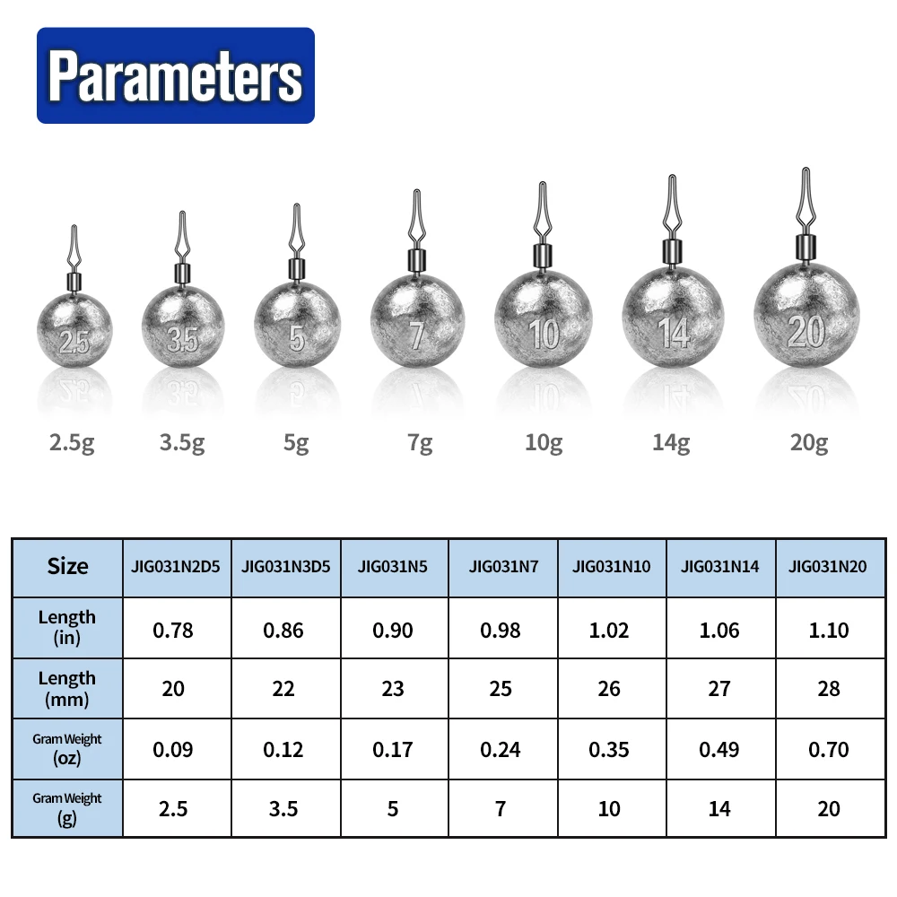 PROBEROS 50pcs 2.5-20g Round L - огляд і ціна Fishing Equipment Stores