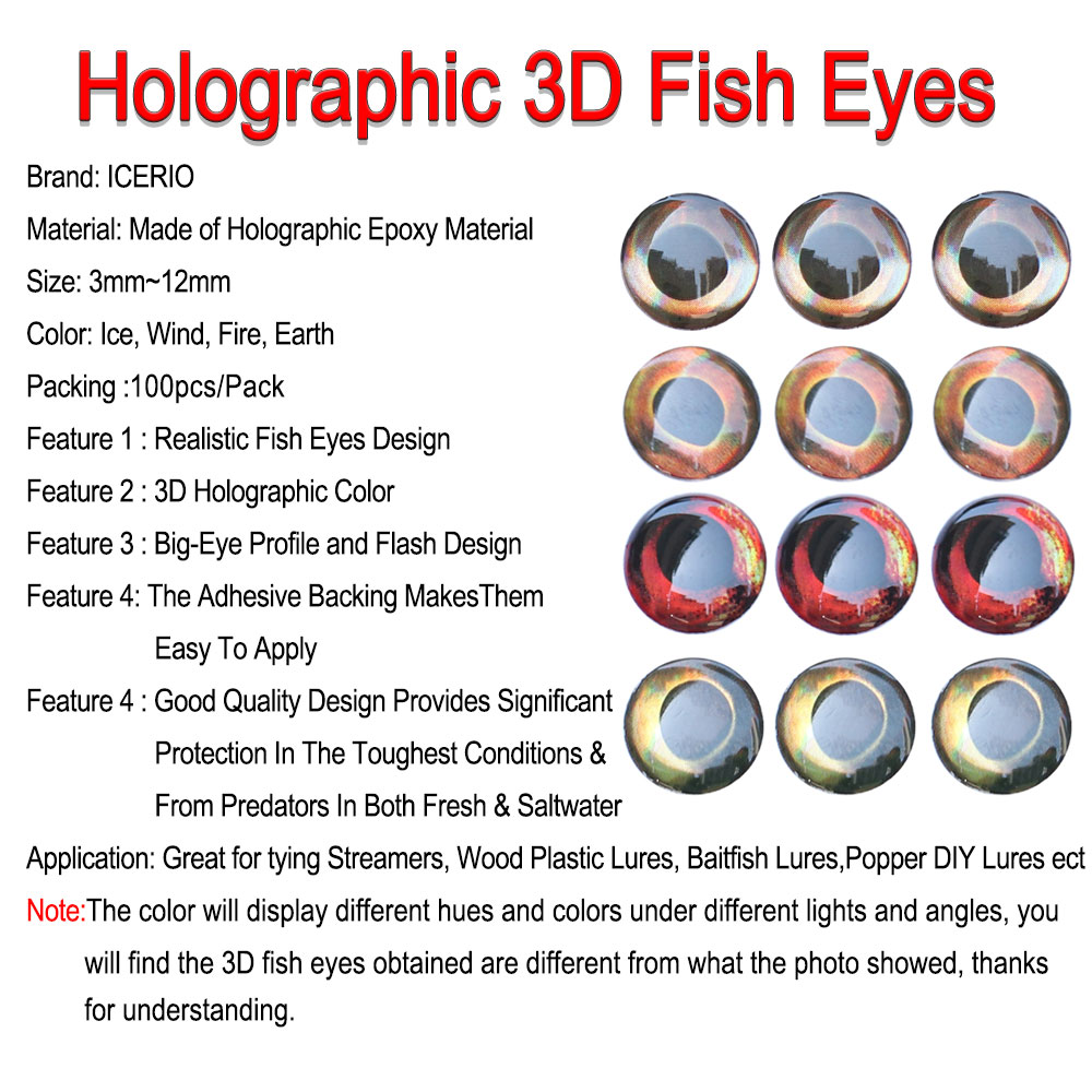 ICERIO 100PCS  Holographic 3D  - огляд і ціна Fly Fishing Set